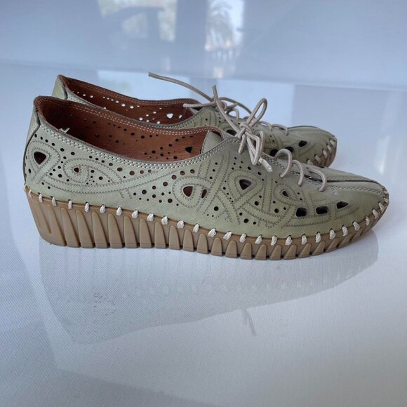 Sheridan Mia Kylie Leather Cutout Comfort Shoes Boho Artisanal Flats Size 8.5 - Picture 4 of 8